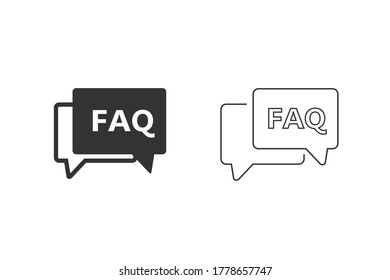 Faq line icon set vector illustration in flat style