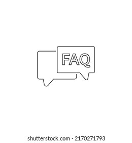 Faq line icon vector flat sign