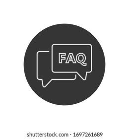 Icono de línea Faq ilustración vectorial en estilo plano
