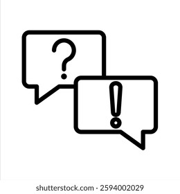 Faq Line Vector Illustration On White Background.