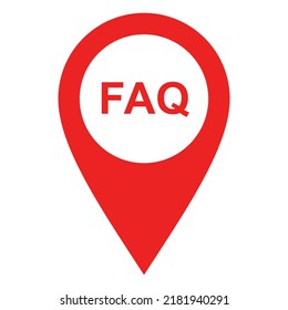FAQ y pin de ubicación en blanco