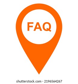 FAQ and location pin on white