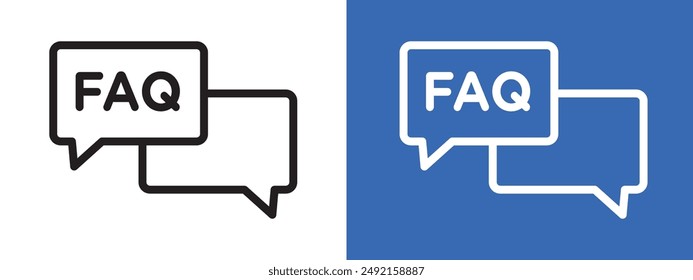 FAQ logo sign set vector outline