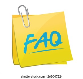 faq memo post sign illustration design over white