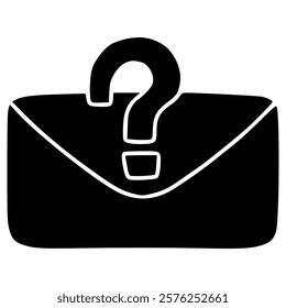 faq message with question mark hand drawn doodle glyph icon