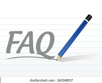 Faq message sign illustration design over white
