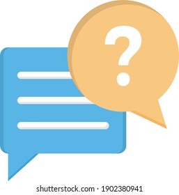 FAQ message vector flat colour icon