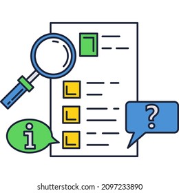 Icono del vector del servicio de telefonía móvil FAQ aislado en fondo blanco. Buscando respuesta a una pregunta utilizando un servicio inteligente
