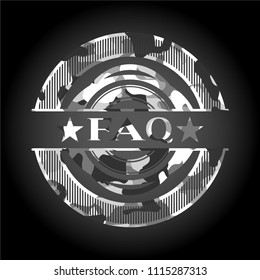 FAQ on grey camouflage texture