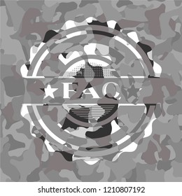 FAQ on grey camouflaged texture