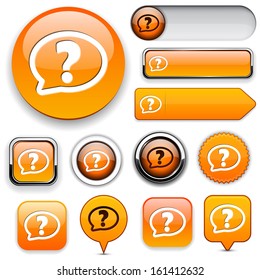 FAQ orange design elements for website or app. Vector eps10. 
