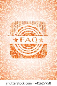 FAQ orange mosaic emblem