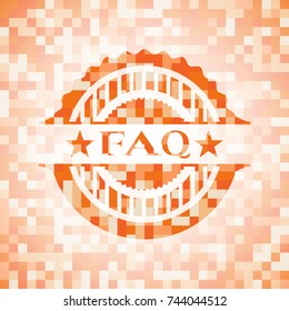 FAQ orange mosaic emblem
