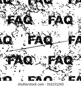 FAQ pattern, grunge, black image on white background