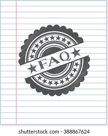 FAQ pencil emblem