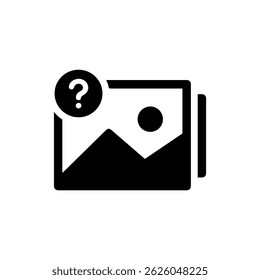FAQ photo icon with question on top corner symbolizing inquiry
