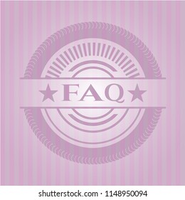 FAQ pink emblem. Retro