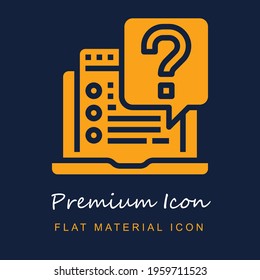 Faq premium material ui ux isolated vector icon in navy blue and orange colors