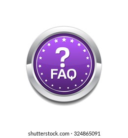 FAQ Purple Vector Icon Button