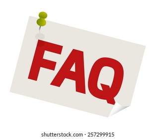 FAQ pushpin in white paper