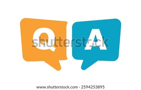 FAQ, Q and A questions and answers icon. 