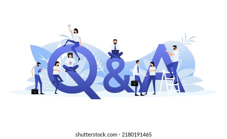 FAQ, QA online support center concept. Search icon vector. Isometric vector
