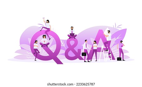 FAQ, QA online support center concept. Search icon vector. Isometric vector