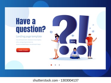 	
FAQ and Q&A vector illustration concept, people asking to online support center via smartphone and laptop, can use for landing page template, ui, web, mobile app, poster, banner, flyer. Characters