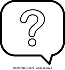 Icono de línea de preguntas frecuentes o QnA