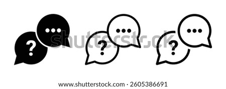 FAQ, question and answer icon, speech bubbles for overlapping Q and A messages, FAQ ideas to solve problems, chat question and answer icon set.