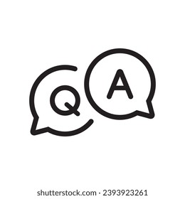 FAQ, question and answer icon vector. Q and A symbol in speech bubble line