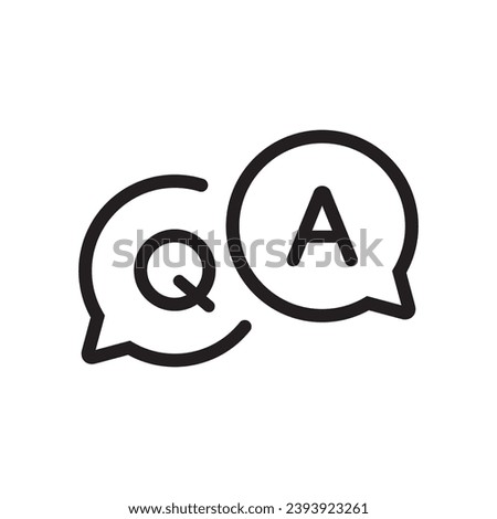 FAQ, question and answer icon vector. Q and A symbol in speech bubble line