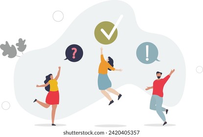 FAQ, question and answer, solution to solve problem, business advice or help and support service, communication or team brainstorm concept,flat vector illustration.