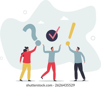 FAQ, question and answer, solution to solve problem, business advice or help and support service, communication or team brainstorm concept. character life .