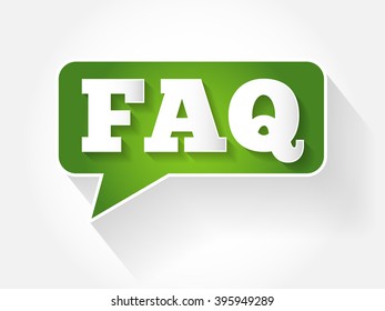 FAQ, question and answer text message bubble, flat business concept background