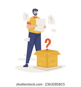 FAQ question box vector illustration