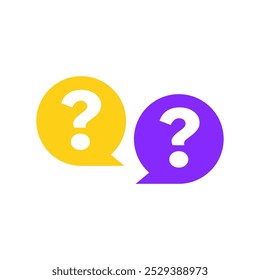 FAQ question icon - vector elements isolated on white.