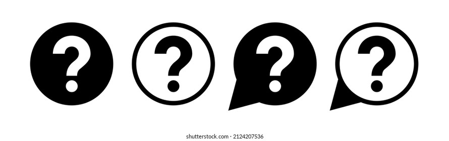Preguntas frecuentes. Icono de contorno del signo de interrogación. Vector