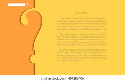 FAQ / Question sign on a orange background. Vector illustration.