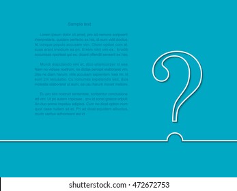 FAQ / Question sign white on a blue background.  Vector illustration.