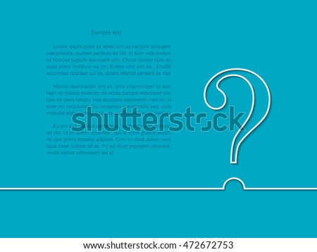 FAQ / Question sign white on a blue background.  Vector illustration.
