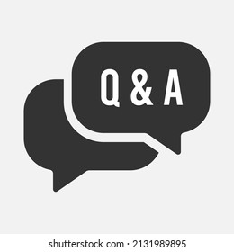 FAQ, questions and answers icon isolated flat design vector illustration on white background.