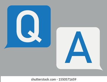 FAQ, questions and answers icon. Line, glyph and filled outline colorful version, Q and A speech outline and filled vector sign. Symbol, logo illustration. Vector graphics