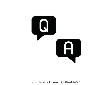 FAQ, questions and answers icon. Line, glyph and filled outline colorful version, Q and A speech outline and filled vector sign. Symbol, logo illustration. Different style icons set. Vector graphics