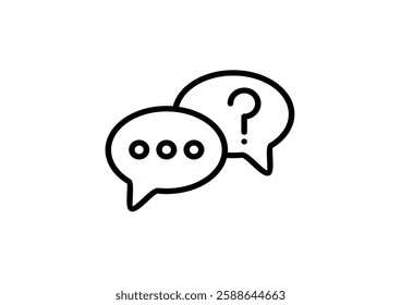 FAQ, questions and answers icon. Line, glyph and filled outline colorful version, Q and A speech outline and filled vector sign. Symbol, logo illustration. Different style icons set. Vector graphics