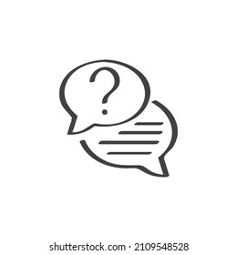 FAQ, questions and answers line icon. linear style sign for mobile concept and web design. Q and A speech outline vector icon. Symbol, logo illustration. Vector graphics