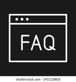 Faq, questions, webpage icon vector image. Can also be used for customer support. Suitable for use on web apps, mobile apps and print media.