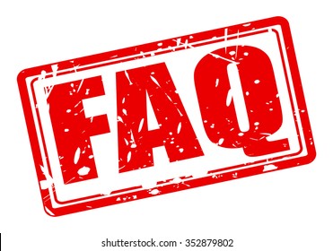 FAQ red stamp text on white