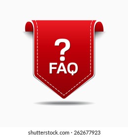 FAQ Red Vector Icon Design