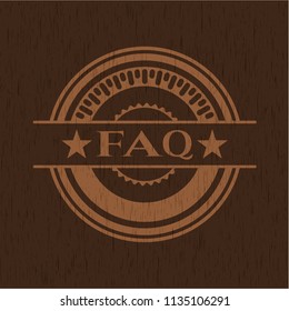FAQ retro style wood emblem